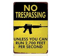 Panneau métallique vintage « Propriété privée » (sauf si vous pouvez courir à 823 mètres par seconde), panneau d'avertissement humoristique pour la décoration murale de votre propriété privée (20 x 3