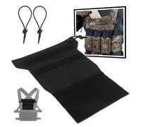 Panneau Molle De Plate-Forme De Poitrine Tactique avec Poches D'administration, Crochet Et Boucle, Extension D'organisateur Modulaire for Équipement De Plate-Forme De Poitrine De Support(Black)