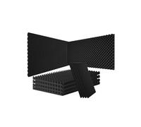 VEVOR Panneau Mousse Acoustique Lot de 4 Panneaux Muraux Insonorisants 120x60x5 cm Haute Densité Absorbant Son Résistant au Feu en Forme d'Œuf pour Murs et Plafonds de Studio, Maison, Bureau, Noir