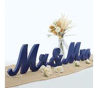 Panneau « Mr & Mrs » pour table de mariage, grandes lettres en bois, articles de décoration de fête, panneau « Just Married » pour anniversaire, Saint-Valentin, décoration vintage (bleu marine), 31,8