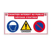 Panneau multi information pour chantier - 800 x 400 mm - NOVAP - 3000061