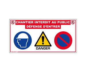 Panneau multi information pour chantier - 800 x 400 mm - NOVAP - 3000061