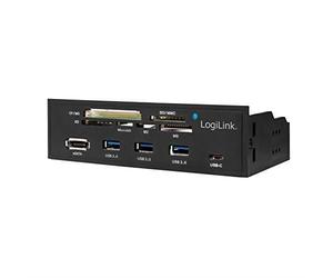 Panneau Multifonction - Logilink - UA0341 - Lecteur de Carte - USB 3.0 - eSATA - 5,25""