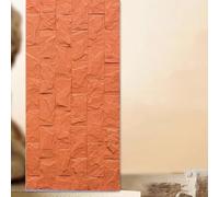 Panneau mural 3D aspect pierre, revêtement mural en polyuréthane pour intérieur et extérieur, résistant à l'eau et à l'humidité pour la maison et le bureau (orange, 1 pièce)