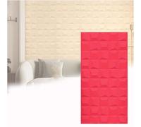 Panneau mural 3D en PU pour décoration murale intérieure, briques texturées en polyuréthane léger avec structure pyramidale 3D, ignifuge, pour mur de fond et décoration murale extérieure (grand rouge