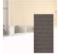 Panneau mural 3D en PU pour décoration murale intérieure, briques texturées en polyuréthane léger avec structure pyramidale 3D, ignifuge, pour mur de fond et décoration murale extérieure (gris minéral