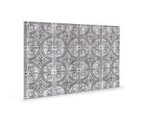 Panneau mural 3D Profhome 3D 705216 Empire Crosshatch Silver Panneau décoratif gaufré design vintage brillant argent 1,7 m2