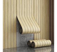 Panneau Mural 3mm & Effet Bois 3D, Panneau Acoustique Autocollant, PVC Papier Peint, Décoratif Pose & Coller Panneaux Bois pour Cuisine/Salon/Chambre/Bain/Bureau(B,40 x 300cm)