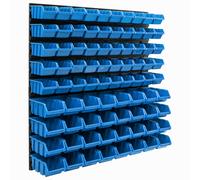 Système de stockage mural 770 x 780 mm, 82 pièces, boîtes empilables, panneaux extra solides, étagères extensibles et d'atelier