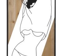 PANNEAU MURAL À BANDES -B- FER ET BOIS
