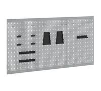 Panneau mural à outils - vidaXL - 150x1x80 cm - Gris - Bois d'ingénierie et acier - Durable - Poids maximal 25 kg