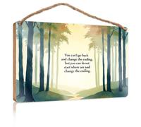 Panneau mural à suspendre avec inscription « You Can't Change The Past, But You Can Change The Future » - Décoration d'extérieur pour patio (23 x 35 cm)