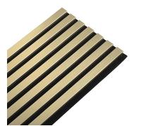 Panneau mural à tasseaux bois - DECOON - 120 x 30 x 1 9 cm - Décor gold - Feutrine noire acoustique - Panneau 0 36 m²