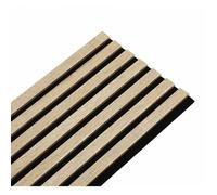 Panneau mural à tasseaux bois - DECOON - 250 x 30 x 1,9 cm - Décor chêne clair - Fond noir - Feutrine acoustique - Panneau 0,75 m²