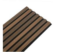 Panneau mural à tasseaux bois - DECOON - 250 x 30 x 1 cm - Lamelles en chêne foncé véritable - Fond noir - Panneau 0 75 m²