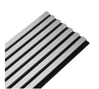 Panneau Mural acoustique tasseaux bois 120 x 30 x 1,9 cm DECOON - alu / feutrine noir - 0,36m²