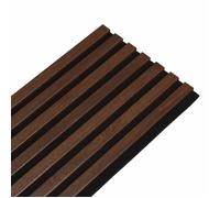 Panneau Mural acoustique tasseaux bois 120 x 30 x 1,9 cm DECOON - décor chêne foncé / feutrine noir - 0,36m²