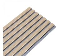 Panneau mural acoustique tasseaux bois 250 x 30 x 1,9 cm DECOON - Décor chêne / Feutrine grise - 0,75M²