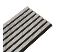 Panneau mural acoustique tasseaux bois 250 x 30 x 1,9 cm DECOON - décor marbre gris/feutrine noir - 0,75m²