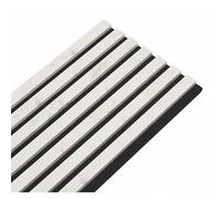 Panneau Mural Acoustique tasseaux Bois 250 x 30 x 1,9 cm - décor marbre Blanc/Feutrine Noir - 0,75m²