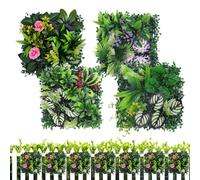 Panneau Mural Artificiel - 4 pièces de verdure artificielle intimité haie écran clôture | 25 x 25 cm Panneaux Muraux En Réaliste | Pour Usage Intérieur Et Extérieur, Balcon, Jardin, Cour, Terrasse, Ma