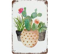 Panneau mural artistique en forme de cactus, affiche de cuisine, décoration de maison, plaque imprimée botanique succulente, salle de bain, salon, jardin, ferme, décoration murale vintage en métal, 30