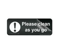 Panneau mural autocollant en acrylique pour porte ou mur Plesae Clean As You Go 25,4 x 7,6 cm