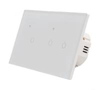 Panneau mural avec interrupteur tactile WiFi intelligent pour télécommande via application vocale compatible avec Alexa pour Tuya Smart-Life Plusieurs options de gang Design en verre blanc (3