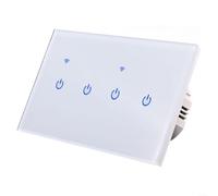 Panneau mural avec interrupteur tactile WiFi intelligent pour télécommande via application vocale compatible avec Alexa pour Tuya Smart-Life Plusieurs options de gang Design en verre blanc (5