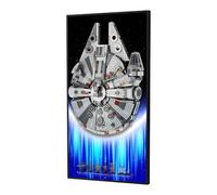 Panneau mural compatible avec Lego 75257 Millenium Falcon, panneau arrière en acrylique de 3 mm et 4 supports en forme de U pour construction de maquettes, décoration d'Halloween et de Noël Idée