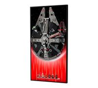 Panneau mural compatible avec Lego 75389 Millenium Falcon, panneau arrière de 3 mm et 4 supports en forme de U pour modèle de construction, décoration d'Halloween et de Noël - Idée cadeau (planche