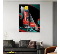 Panneau mural d'affichage pour Le-Go 42174 Ac75 - Modèle de voilier hydrofoil simple - Tableau mural à collectionner pour blocs de construction (panneau mural uniquement) (style A)