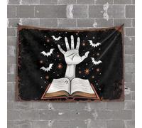 Panneau mural de cuisine « A Hand Emerges From An Open Book Surrounded By Bats And Glow Orbs » Tapisserie affiches pour adolescents Panneaux décoratifs pour décoration d'intérieur (100 x 150 cm)