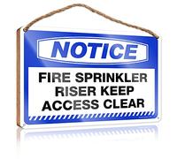 Panneau mural de cuisine avec inscription « Fire Sprinkler Riser Keep Access » - Panneau en bois transparent - Décoration vintage pour chambre et salle de bain (15 x 28 cm)