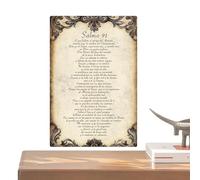 Panneau mural de Psaume espagnol | Décoration Murale Métallique Motivante Verset Biblique | Décoration Murale Motivante en Espagnol - Pour hôtel, jardin, intérieur, Thanksgiving, vacances, fête, maiso