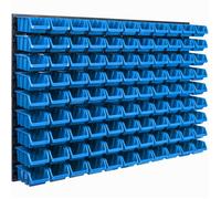 Panneau mural de rangement - BOTLE - 115 x 78 cm - 99 boîtes bleues - Plastique - Couleur bleue