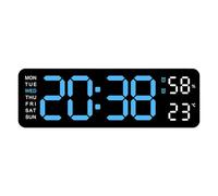 Panneau mural de temps LED : écran d'horloge électronique de grande taille, alarme plate multifonctionnelle | Design intérieur minimaliste pour la décoration de la cuisine du salon, horloge numérique