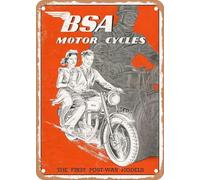 panneau mural decoratif enseignes en métal affiche vintage 1945 BSA Motorcycles the First Post War Models Vintage Ad decoration cuisine