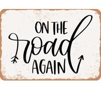 panneau mural decoratif enseignes en métal affiche vintage On the Road Again - Vintage Look Sign decoration cuisine