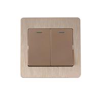 Panneau mural d'interrupteur de lumière doré, 1/2/3/4 gangs, 1 voie, paquet de 2 marche/arrêt(2-gang)