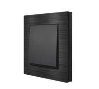 Panneau mural d'interrupteur d'éclairage, 1 groupe, 1/2/3 voies, alliage d'aluminium, 82x82mm, gris et noir(Black Sf9,1way)