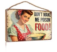 Panneau mural « Don'T Make Me Poison Food! » - Panneau en bois - Décoration de salle de bain - 23 x 35 cm