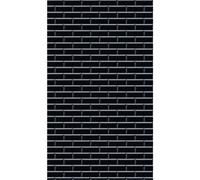 Panneau mural douche VIPANEL - Carrelage Rétro noir - Finition brillant - 1500x2550