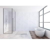Panneau mural douche VIPANEL - Marbre blanc - Finition mat perlée - 100 x 255 cm - épaisseur 3mm