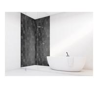 Panneau mural douche VIPANEL - Motif Hexagonal noir - Finition velvet - 1000 x 2550 mm