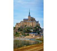 Panneau mural douche VIPANEL - Paysage urbain Mont St Michel - Finition brillant - 1500x2550