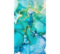 Panneau mural douche VIPANEL - Pierre Marbrure turquoise - Finition brillant - 1500x2550