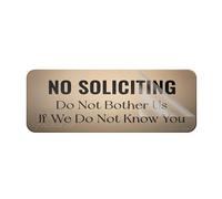Panneau mural en acrylique avec inscription « No Soliciting Do Not Bother Us If We Do Not Know You » - 25,4 x 7,6 cm - Autocollant moderne - Facile à installer