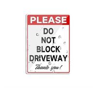 Panneau mural en acrylique avec inscription « Please Do Not Block Driveway Thank You » - Longue durée - Avec ruban adhésif double face au dos - 15,2 x 20,3 cm