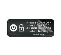 Panneau mural en acrylique avec inscription « Please Turn Off The Lights Ac Lock The Door When Leaving Thank You » - 25,4 x 7,6 cm - Facile à installer